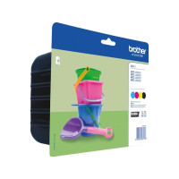 Produktbild för Brother LC221 Value Pack - 4-pack - svart, gul, cyan, magenta - original - bläckpatron