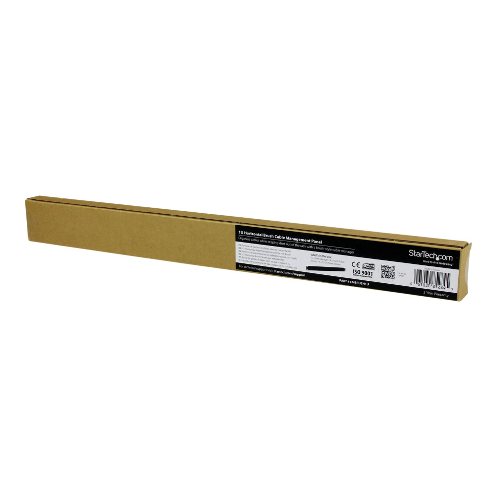 Produktbild för StarTech.com 1U High-density Brush Strip Cable Management Panel - Sturdy Steel Horizontal Data Centre Cable Management Panel (CMBRUSH1U) - rackpanel för kabelhantering - 1U