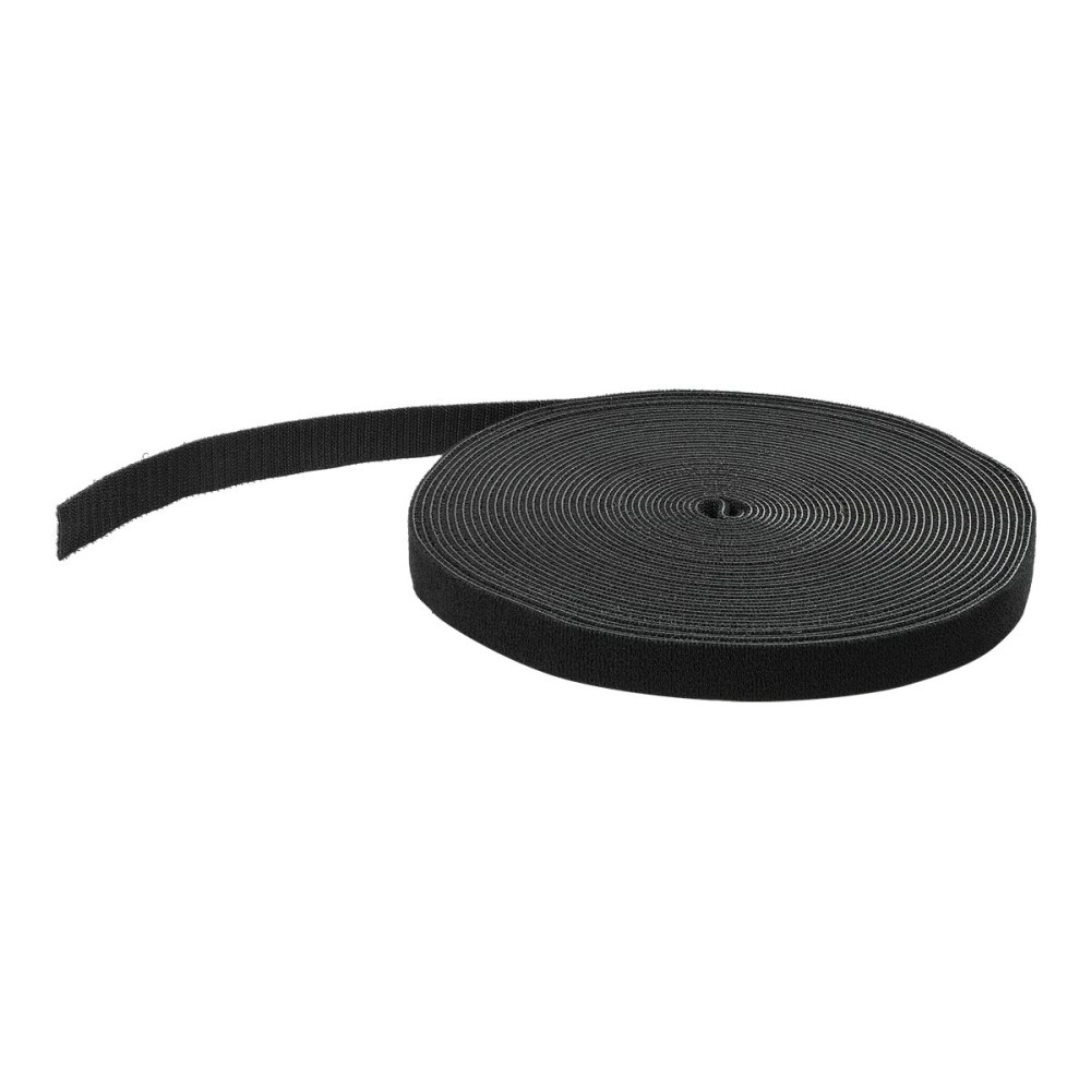 Produktbild för Startech 50ft. Hook and Loop Roll - Cut-to-Size Reusable Cable Ties - Bulk Industrial Wire Fastener Tape - Adjustable Fabric Wraps - Black (HKLP50) - kabelbandsrulle