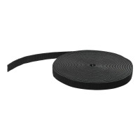 Produktbild för Startech 50ft. Hook and Loop Roll - Cut-to-Size Reusable Cable Ties - Bulk Industrial Wire Fastener Tape - Adjustable Fabric Wraps - Black (HKLP50) - kabelbandsrulle