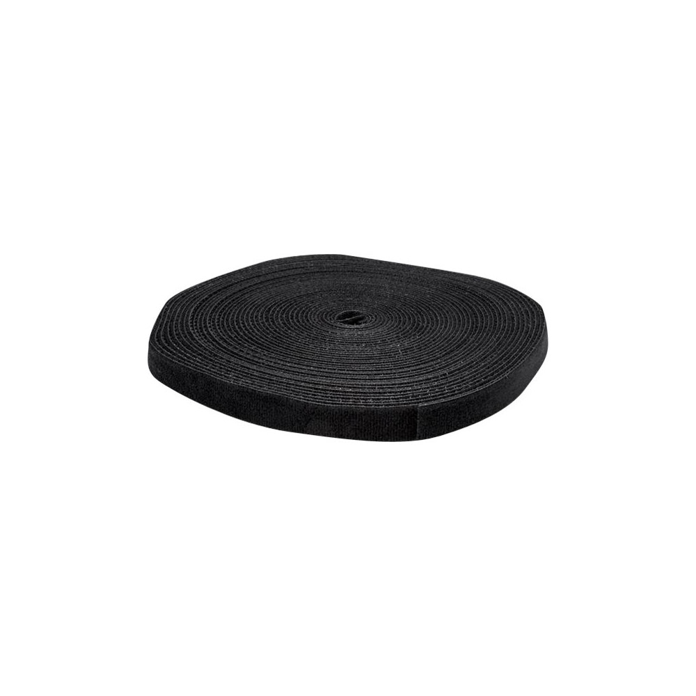 Produktbild för Startech 50ft. Hook and Loop Roll - Cut-to-Size Reusable Cable Ties - Bulk Industrial Wire Fastener Tape - Adjustable Fabric Wraps - Black (HKLP50) - kabelbandsrulle
