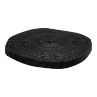 Produktbild för Startech 50ft. Hook and Loop Roll - Cut-to-Size Reusable Cable Ties - Bulk Industrial Wire Fastener Tape - Adjustable Fabric Wraps - Black (HKLP50) - kabelbandsrulle