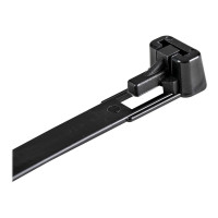 Produktbild för StarTech.com 20cm(8") Reusable Cable Ties, 7mm(1/4") wide, 50mm(1-7/8") Bundle Dia. 22kg(50lb) Tensile Strength, Releasable Nylon Ties, Indoor/Outdoor, 94V-2/UL Listed, 100 Pack, Black - Nylon 66 Plastic - TAA (CBMZTRB8BK) - kabelsamlare - TAA-kompatibel