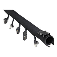 Produktbild för StarTech.com Kabelstrumpa i neopren på 1 m med dragkedja och spänne - diameter på 3 cm - Dator/nätverk/AV-sladdskydd - Flexibelt kabelarrangemang - Svart - kabelhanteringsfodral
