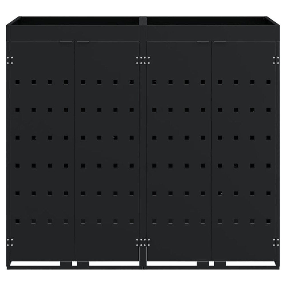 Produktbild för Förvaring för 2 soptunnor Svart 136 x 77,5 x 121,5 cm