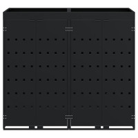 Produktbild för Förvaring för 2 soptunnor Svart 136 x 77,5 x 121,5 cm