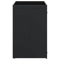 Produktbild för Förvaring för 2 soptunnor Svart 136 x 77,5 x 121,5 cm