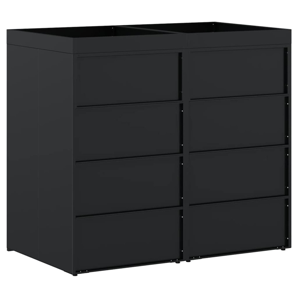 Produktbild för Förvaring för 2 soptunnor Svart 136 x 77,5 x 121,5 cm