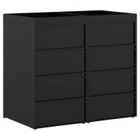 Produktbild för Förvaring för 2 soptunnor Svart 136 x 77,5 x 121,5 cm
