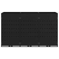 Produktbild för Förvaring för 3 soptunnor Svart 204 x 77,5 x 121,5 cm