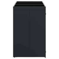 Produktbild för Förvaring för 3 soptunnor Svart 204 x 77,5 x 121,5 cm