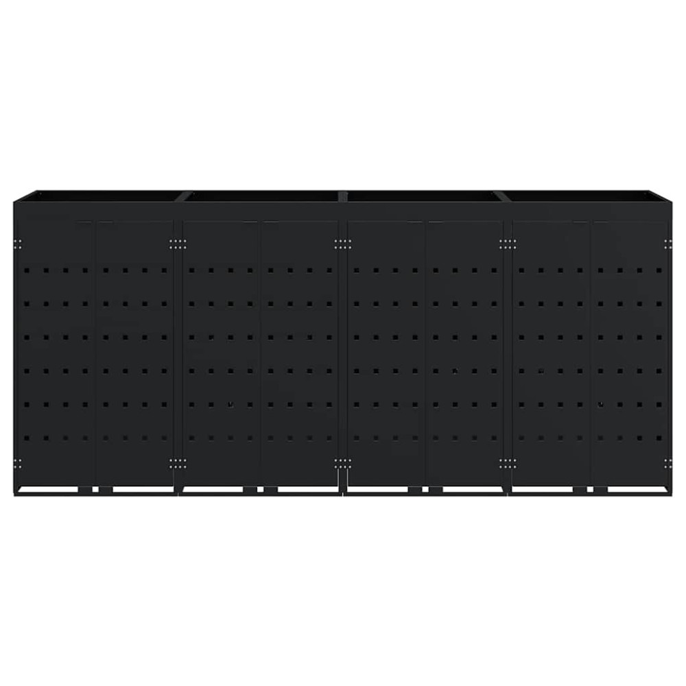 Produktbild för Förvaring för 4 soptunnor Svart 272 x 77,5 x 121,5 cm