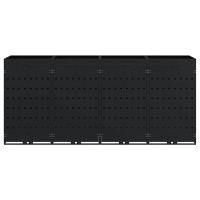 Produktbild för Förvaring för 4 soptunnor Svart 272 x 77,5 x 121,5 cm