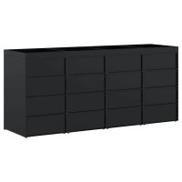 Produktbild för Förvaring för 4 soptunnor Svart 272 x 77,5 x 121,5 cm