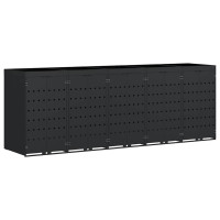 Produktbild för Förvaring för 5 soptunnor Svart 340 x 77,5 x 121,5 cm
