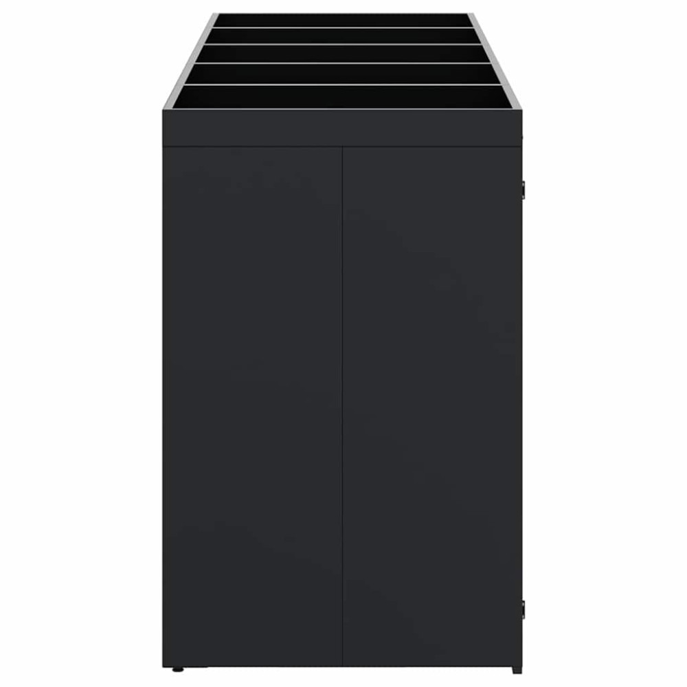 Produktbild för Förvaring för 5 soptunnor Svart 340 x 77,5 x 121,5 cm