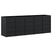 Produktbild för Förvaring för 5 soptunnor Svart 340 x 77,5 x 121,5 cm