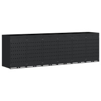 Produktbild för Förvaring för 6 soptunnor Svart 408 x 77,5 x 121,5 cm