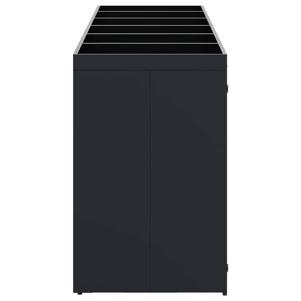 Produktbild för Förvaring för 6 soptunnor Svart 408 x 77,5 x 121,5 cm