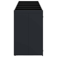 Produktbild för Förvaring för 6 soptunnor Svart 408 x 77,5 x 121,5 cm
