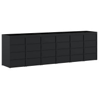 Produktbild för Förvaring för 6 soptunnor Svart 408 x 77,5 x 121,5 cm