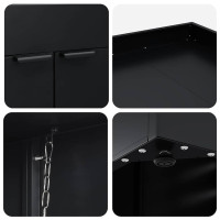Produktbild för Förvaring för 6 soptunnor Svart 408 x 77,5 x 121,5 cm