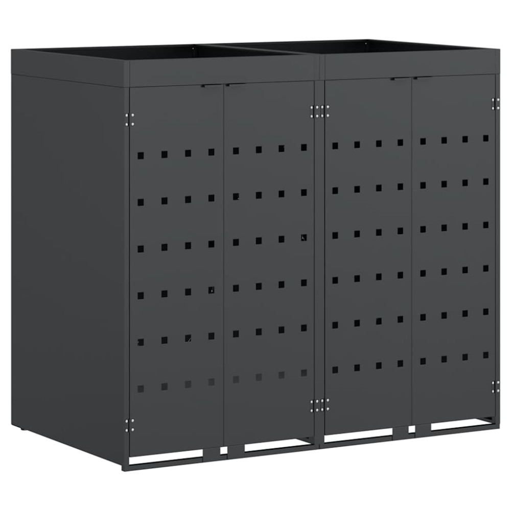 Produktbild för Förvaring för 2 soptunnor Antracit 136 x 77,5 x 121,5 cm