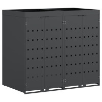 Produktbild för Förvaring för 2 soptunnor Antracit 136 x 77,5 x 121,5 cm