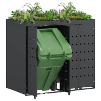 Produktbild för Förvaring för 2 soptunnor Antracit 136 x 77,5 x 121,5 cm