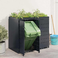 Produktbild för Förvaring för 2 soptunnor Antracit 136 x 77,5 x 121,5 cm