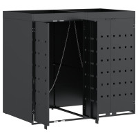 Produktbild för Förvaring för 2 soptunnor Antracit 136 x 77,5 x 121,5 cm