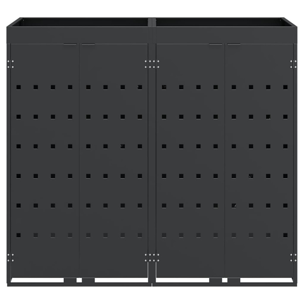 Produktbild för Förvaring för 2 soptunnor Antracit 136 x 77,5 x 121,5 cm