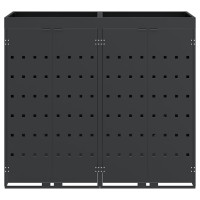 Produktbild för Förvaring för 2 soptunnor Antracit 136 x 77,5 x 121,5 cm
