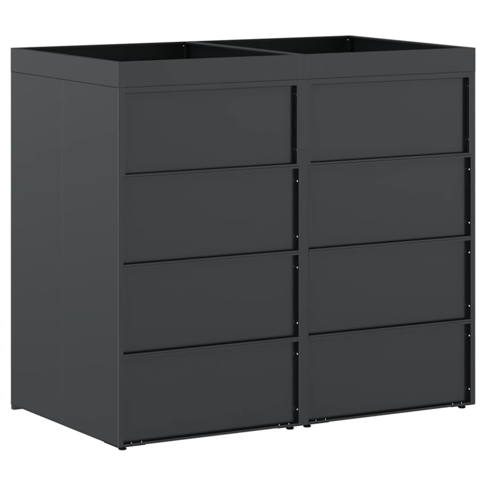 Produktbild för Förvaring för 2 soptunnor Antracit 136 x 77,5 x 121,5 cm