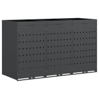 Produktbild för Förvaring för 3 soptunnor Antracit 204 x 77,5 x 121,5 cm