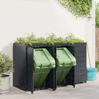 Produktbild för Förvaring för 3 soptunnor Antracit 204 x 77,5 x 121,5 cm