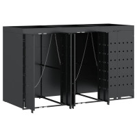 Produktbild för Förvaring för 3 soptunnor Antracit 204 x 77,5 x 121,5 cm