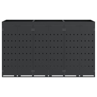 Produktbild för Förvaring för 3 soptunnor Antracit 204 x 77,5 x 121,5 cm