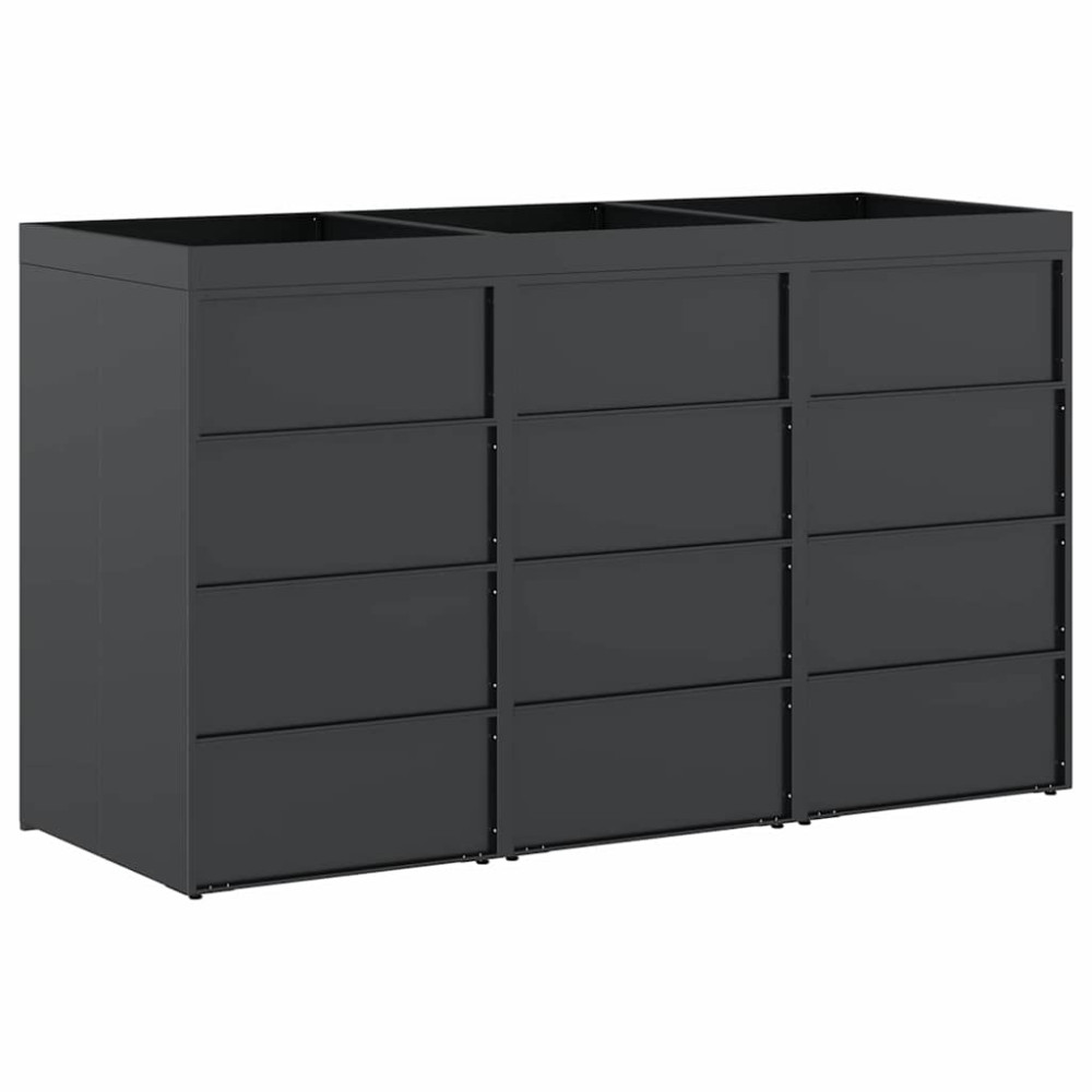 Produktbild för Förvaring för 3 soptunnor Antracit 204 x 77,5 x 121,5 cm