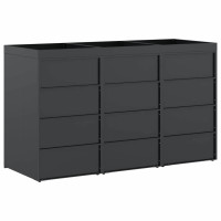 Produktbild för Förvaring för 3 soptunnor Antracit 204 x 77,5 x 121,5 cm