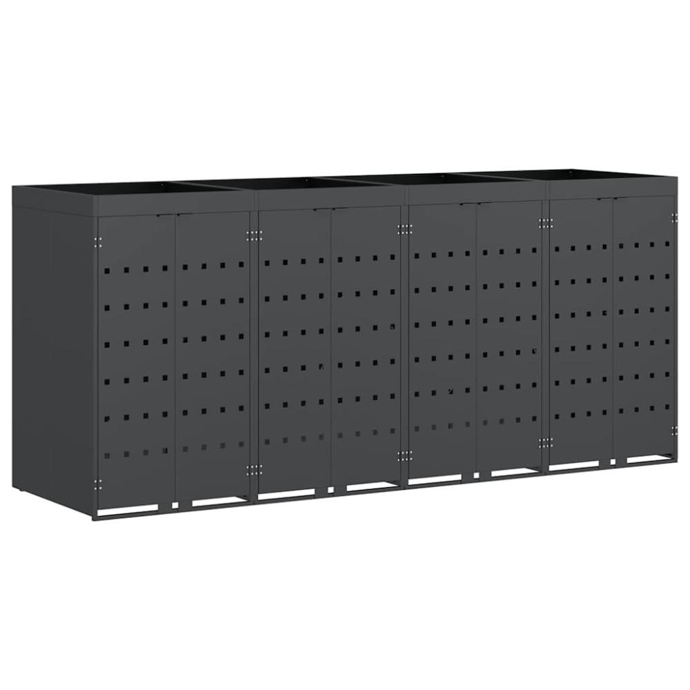 Produktbild för Förvaring för 4 soptunnor Antracit 272 x 77,5 x 121,5 cm