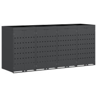 Produktbild för Förvaring för 4 soptunnor Antracit 272 x 77,5 x 121,5 cm