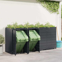 Produktbild för Förvaring för 4 soptunnor Antracit 272 x 77,5 x 121,5 cm