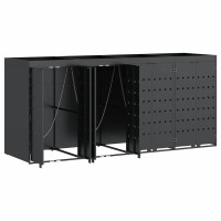 Produktbild för Förvaring för 4 soptunnor Antracit 272 x 77,5 x 121,5 cm