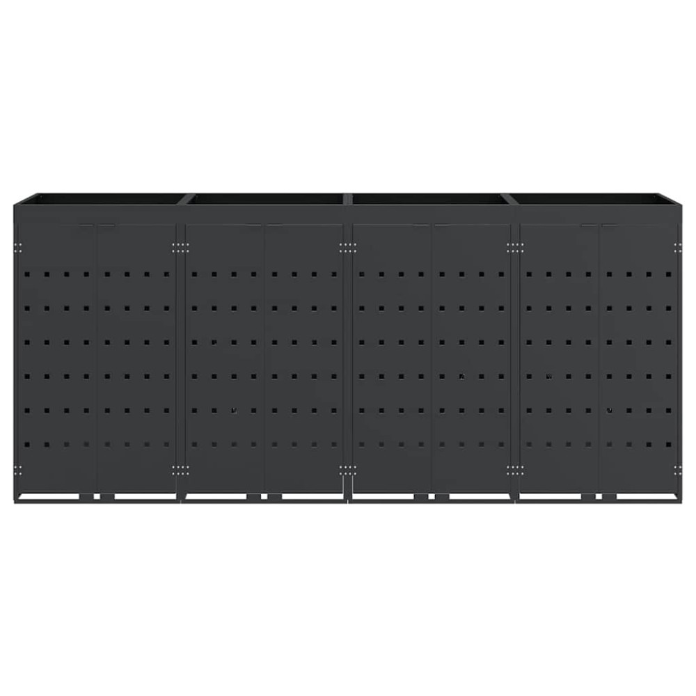 Produktbild för Förvaring för 4 soptunnor Antracit 272 x 77,5 x 121,5 cm