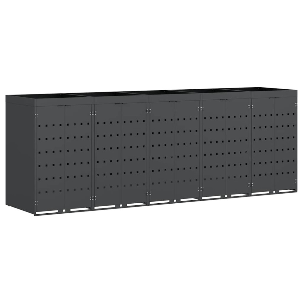 Produktbild för Förvaring för 5 soptunnor Antracit 340 x 77,5 x 121,5 cm