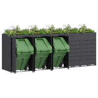 Produktbild för Förvaring för 5 soptunnor Antracit 340 x 77,5 x 121,5 cm