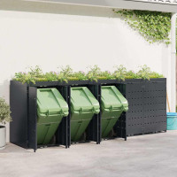 Produktbild för Förvaring för 5 soptunnor Antracit 340 x 77,5 x 121,5 cm