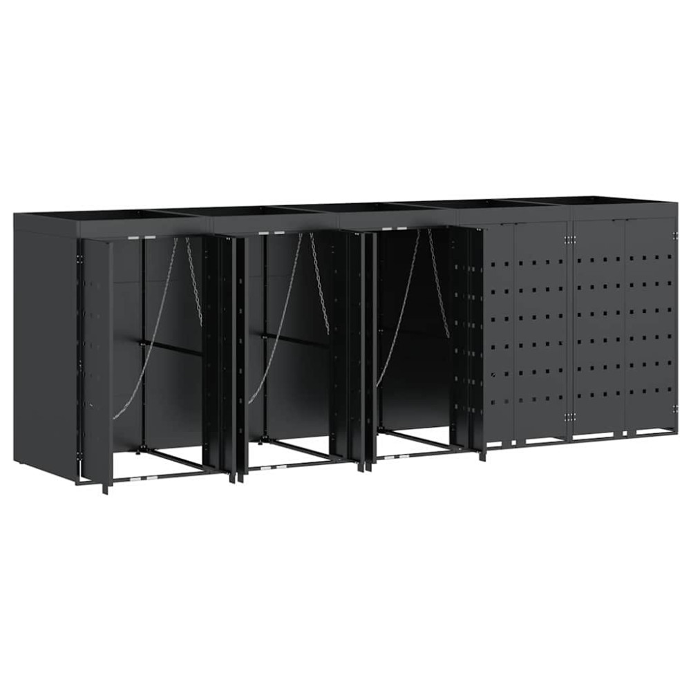 Produktbild för Förvaring för 5 soptunnor Antracit 340 x 77,5 x 121,5 cm
