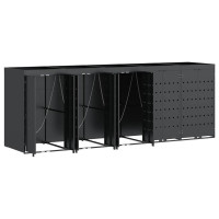 Produktbild för Förvaring för 5 soptunnor Antracit 340 x 77,5 x 121,5 cm